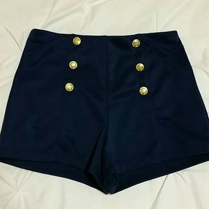 High waisted sailor shorts blue forever 21