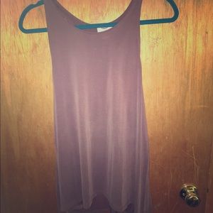 Burnt burgundy high collared razor back tank