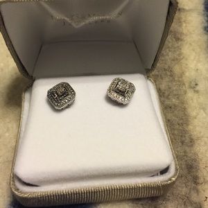 Silver pave earrings Hallmarked .925