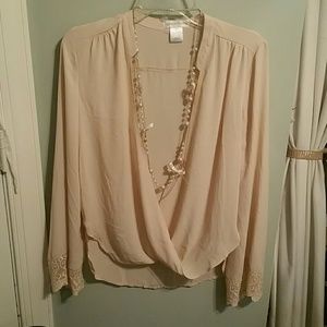 Pink tunic lace sleeve