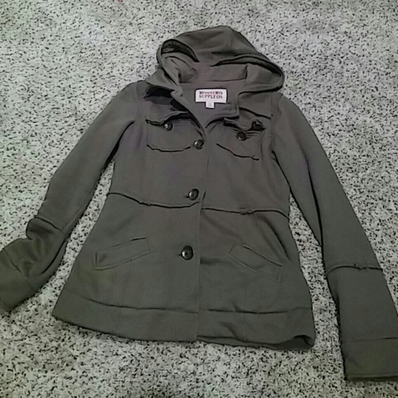 Army green button up jacket