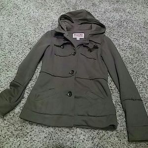 Army green button up jacket