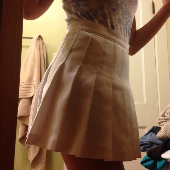 American Apparel White Tennis Skirt