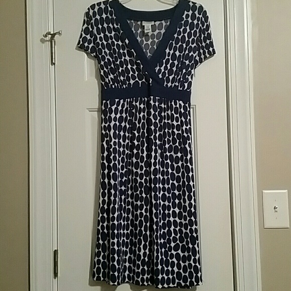 Motherhood size m blue polka dot dress