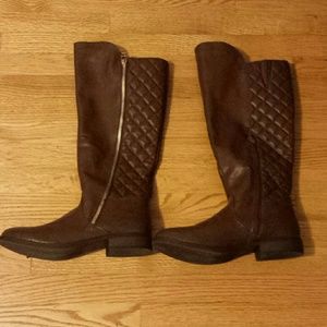 Brown Faux Leather Boots