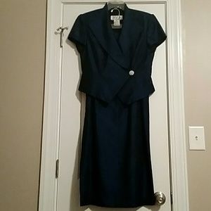2 piece ankle length Navy blue formal dress size 8