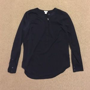 J.Crew Navy Blue Button-Down Blouse