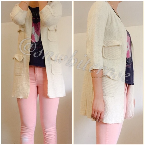 Zara Tops - ⚡️Zara Cream Sweater Jacket