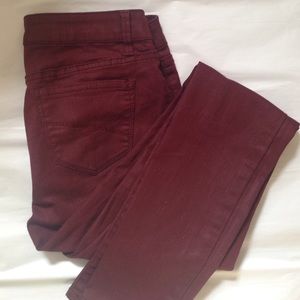 Maroon skinny jegging