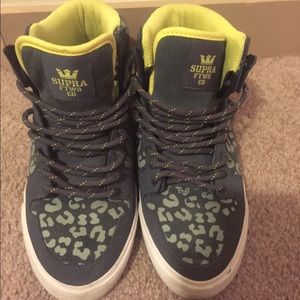 Supra sneakers, neon and leopard print