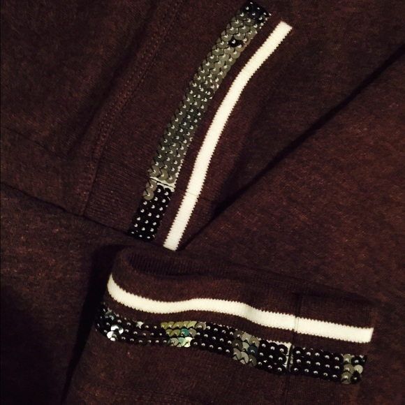 SOLD NWT VS BLACK ORCHID bling & Fur LINED HOODIE - Picture 2 of 4