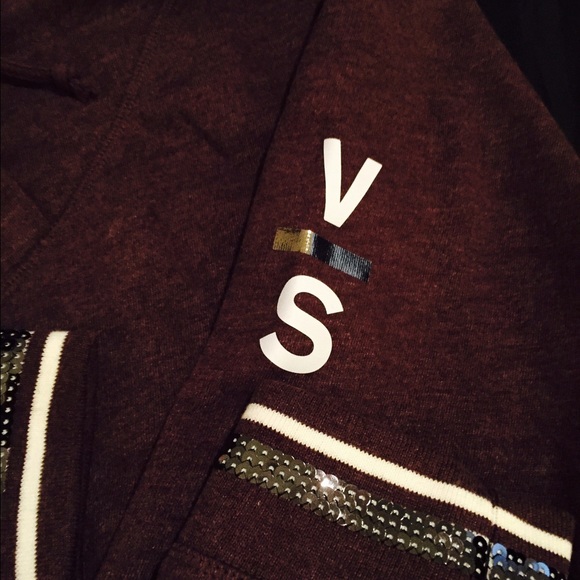 SOLD NWT VS BLACK ORCHID bling & Fur LINED HOODIE - Picture 4 of 4