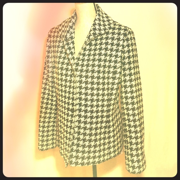 RENA ROWAN Sz 12 Lined Blazer Jacket Black & Cream
