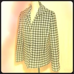 RENA ROWAN Sz 12 Lined Blazer Jacket Black & Cream