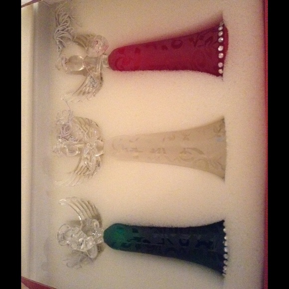 Lenox set of 3 crystal Angels