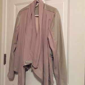 Tan faux leather zip up jacket - brand new!