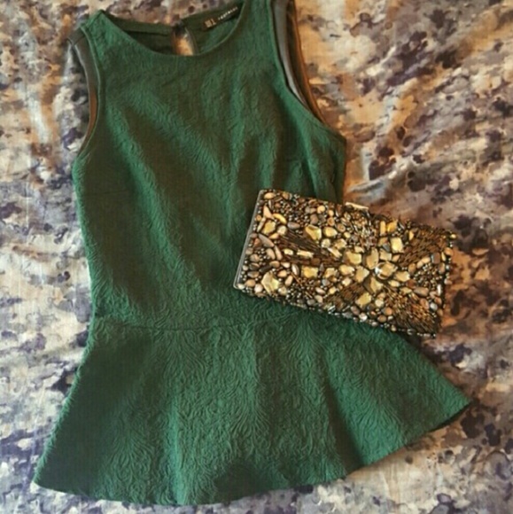 Green peplum top
