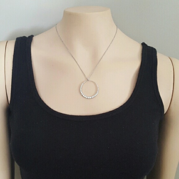 Fossil Silver Circle Necklace