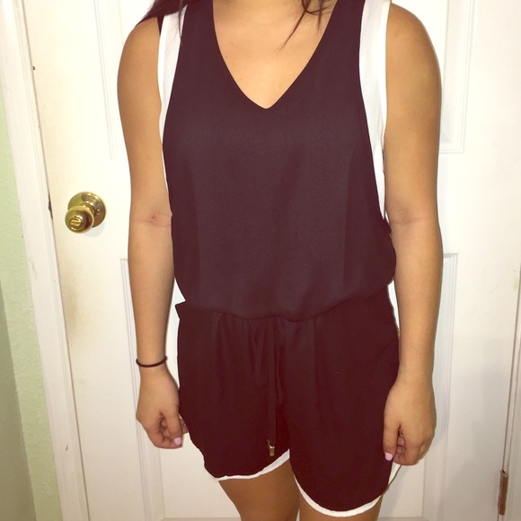 Black (white lining) Romper