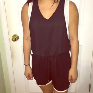 Black (white lining) Romper