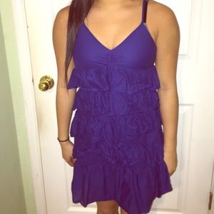 Navy Tiered Ruffled Dress