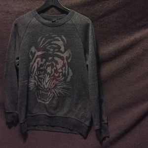 Obey Tiger Sweater Mens Medium Dark Heather