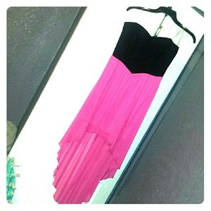 Black and Pink high low dress.
