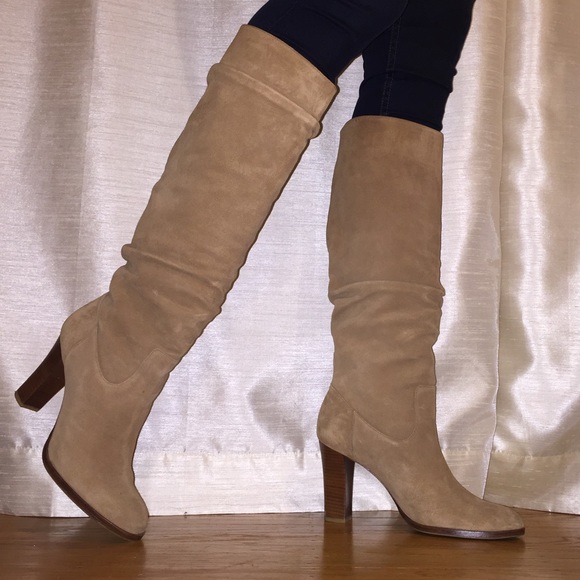 Tan knee boots by Banana Republic