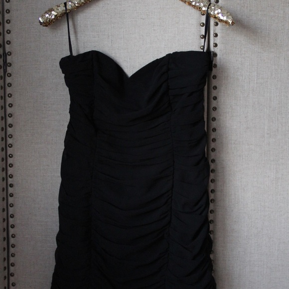 H&M Black Strapless Ruched Cocktail Party Dress