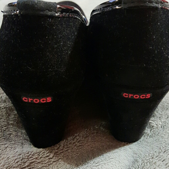 Red bottom Crocs wedge heel very comfy