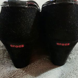 Red bottom Crocs wedge heel very comfy