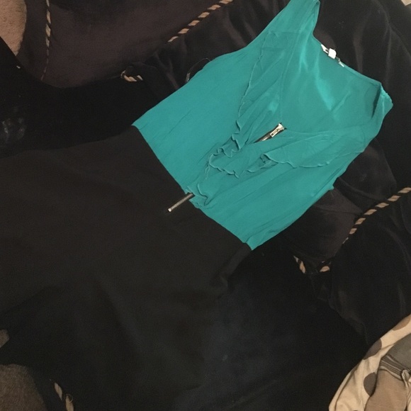 New teal/black Romper