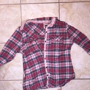 Maroon Flannel with Lace