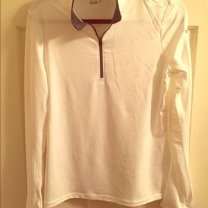 Nike 1/4 zip drifit pullover -white w/ dark grey