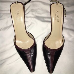 Vintage Gucci pumps with ankle strap