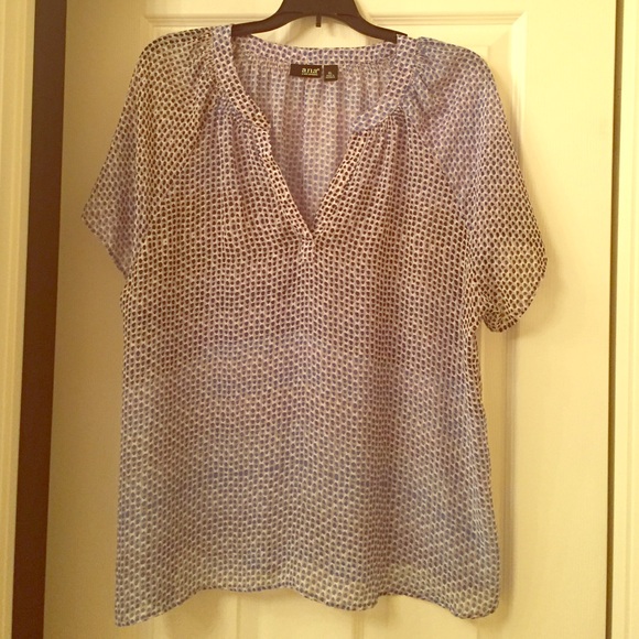 Ana Tops - Ana blue and black blouse