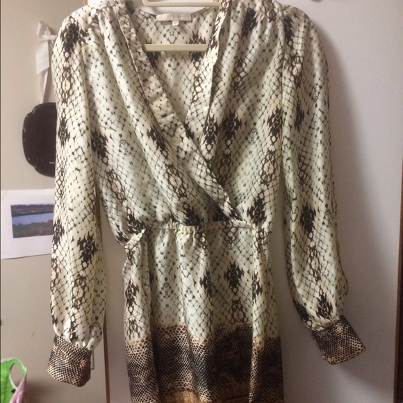 Snake print silk dress