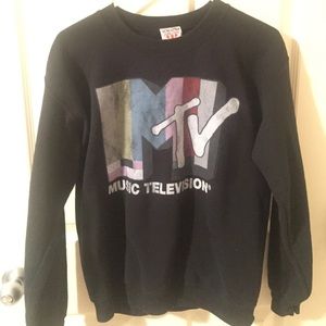 Black MTV Crew Neck Sweatshirt Size Small