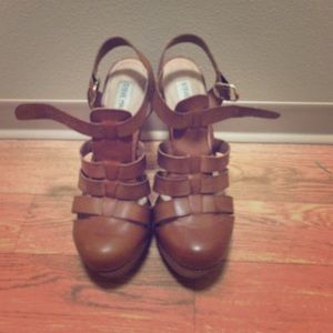 Caged platform heeled sandal