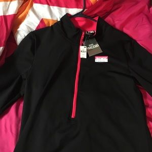 Pink half zipper jacket!