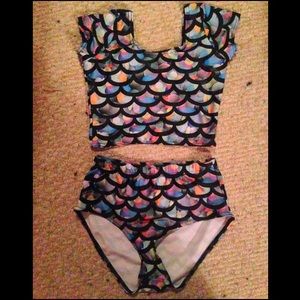 Rave mermaid two-piece outfit💙💜🐚🌊