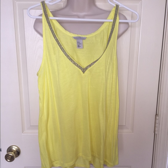 H&M neon yellow blouse