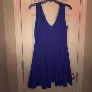 Very deep blue dress.