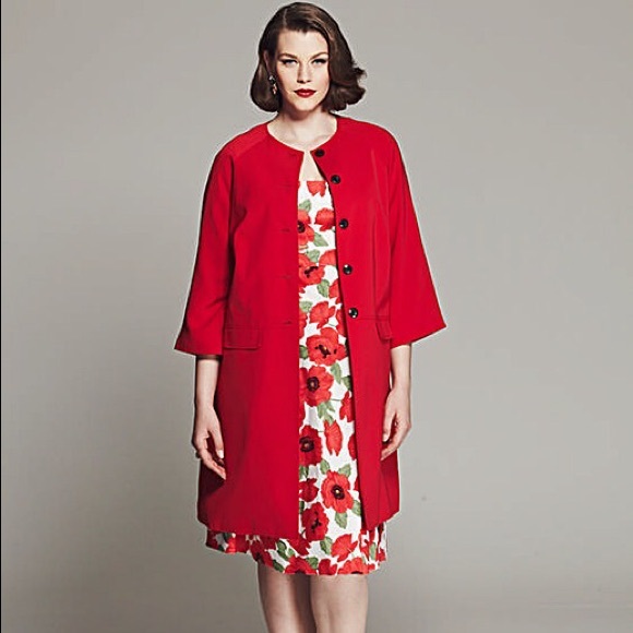 🌺HP🌺Retro Pinup Bespoke Red Poppy Dress NWT 14W - Picture 3 of 5