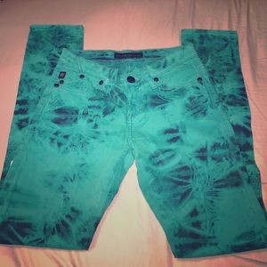 Rock & Republic Distressed Teal Jeans