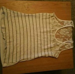 Striped lace top