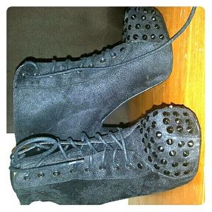 Spike Studded Speed Limit 98 Lace Up Booties