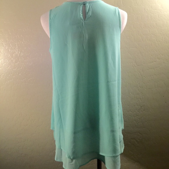 JAPNA Sleeveless Sea Green Top - Picture 3 of 4