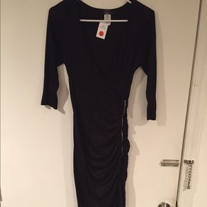Black dress with side zipper