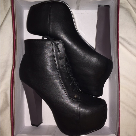 Jeffrey Campbell style platform high heel boots